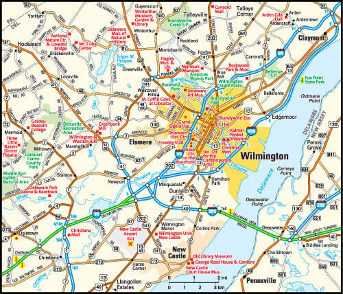 Wilmington Delaware Zone carte